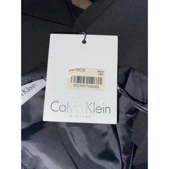 NWT $89.98 size 10 Black Back Zip Calvin Klein 3/4 Sleeves Dress - Picture 8 of 12